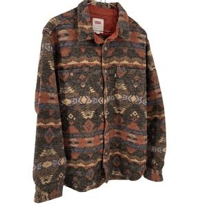 Levi's Multicolor Aztec-Pattern Lightweight Shirt Jacket - Brown Rust Blue